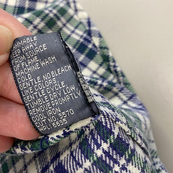 VTG Woolrich Flannel Shirt Mens XL Plaid Purple Green Heavy Indian Cotton Grunge - Picture 10 of 12